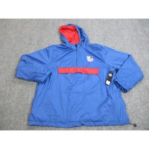 NFL Jacket Mens XL Blue Football NFL Team Apparel Hooded Windbreaker Shield Logo